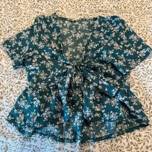 Floral Green Women's Top